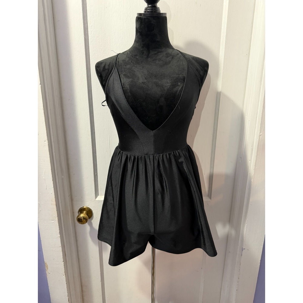 Urban‎ Outfitters Black Deep V Romper in XS